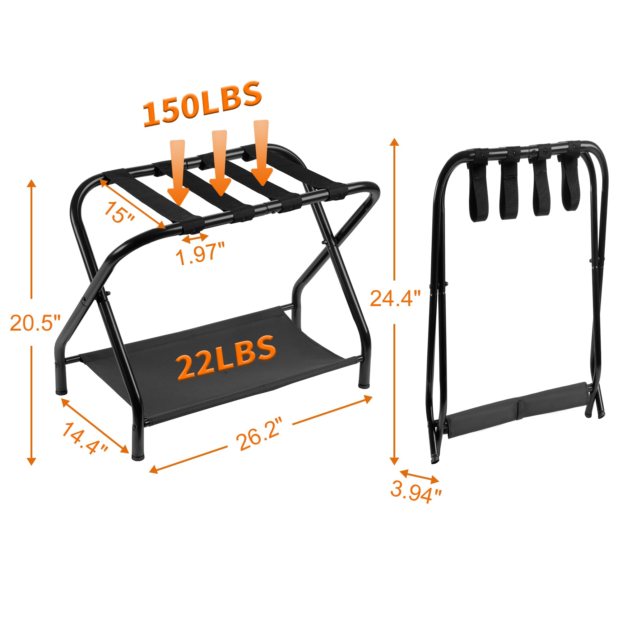Heybly luggage rack included assembly parts and hardware showing easy setup