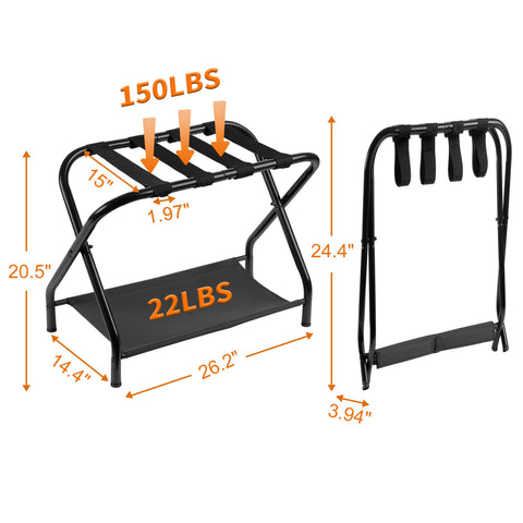 Heybly luggage rack included assembly parts and hardware showing easy setup