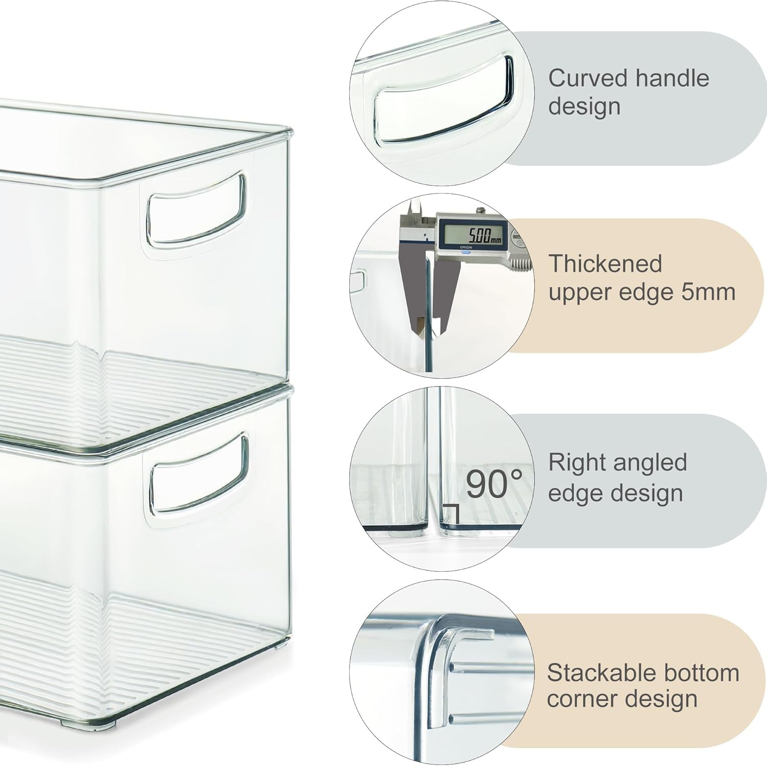 Heyuzb stacked bins inside fridge maximizing vertical space