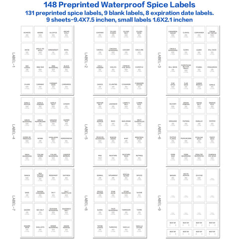 HHMJSM sheet of waterproof labels organized for easy-customize benefit