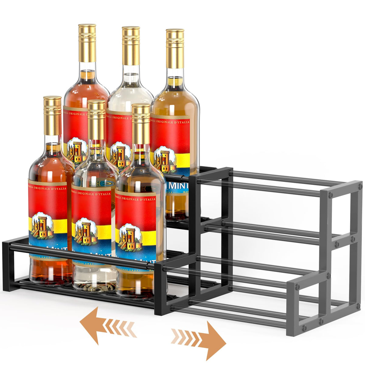 HHOKEM front view of syrup organizer showing tidy bottle display and quick access