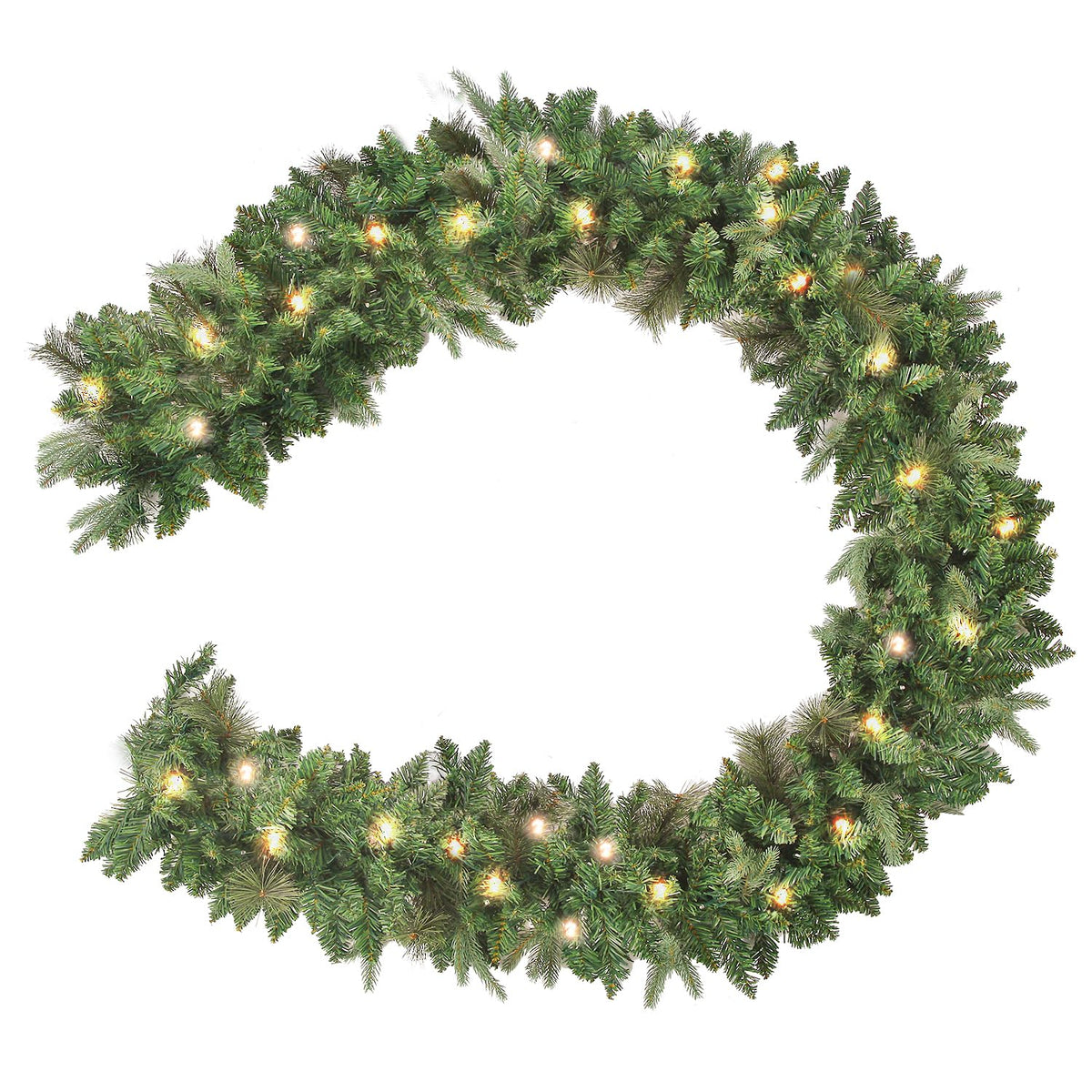 HiBean front packaging showing full 9 ft garland and warm lights for instant decoration