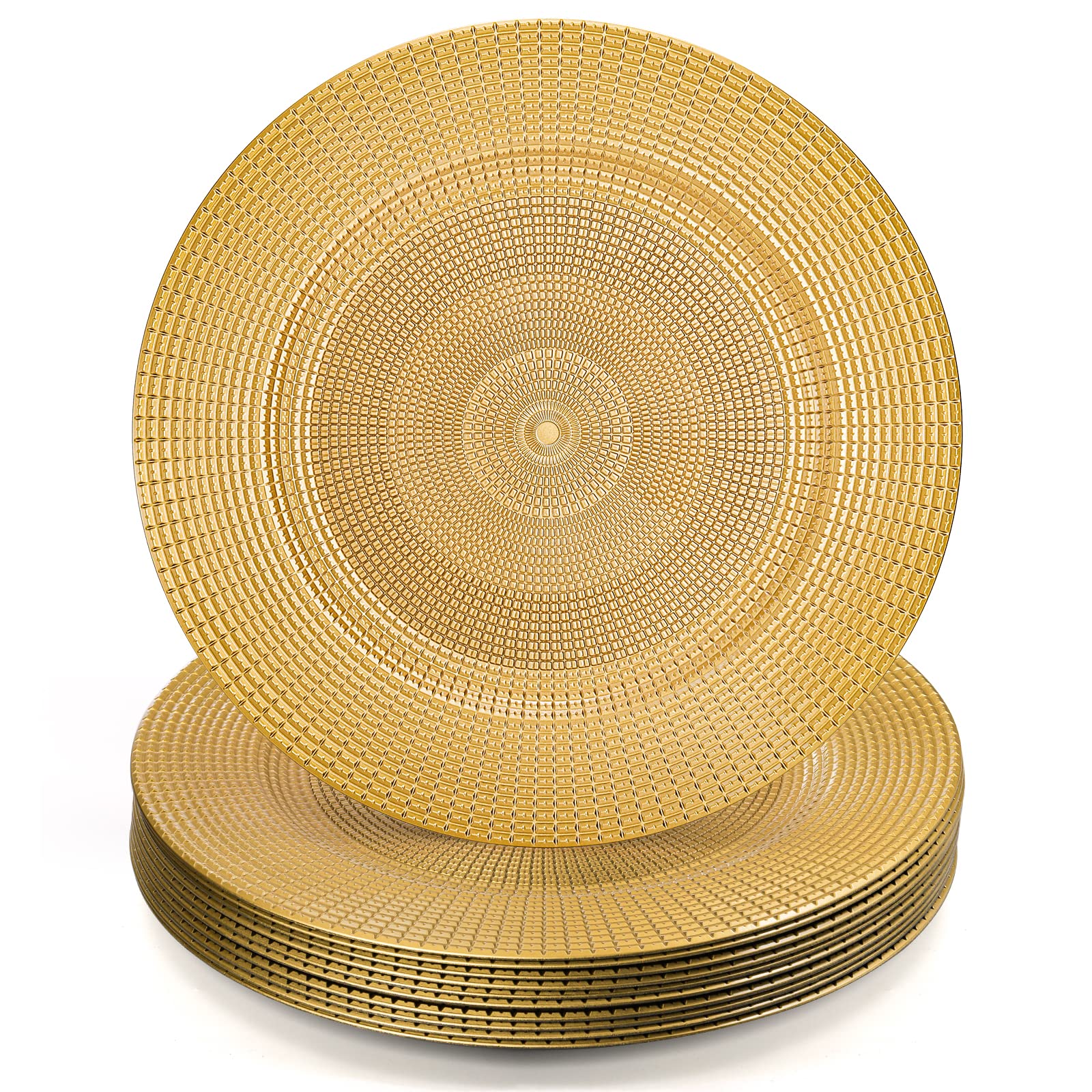 Hiceeden front view of gold charger plate showing elegant finish and instant table upgrade