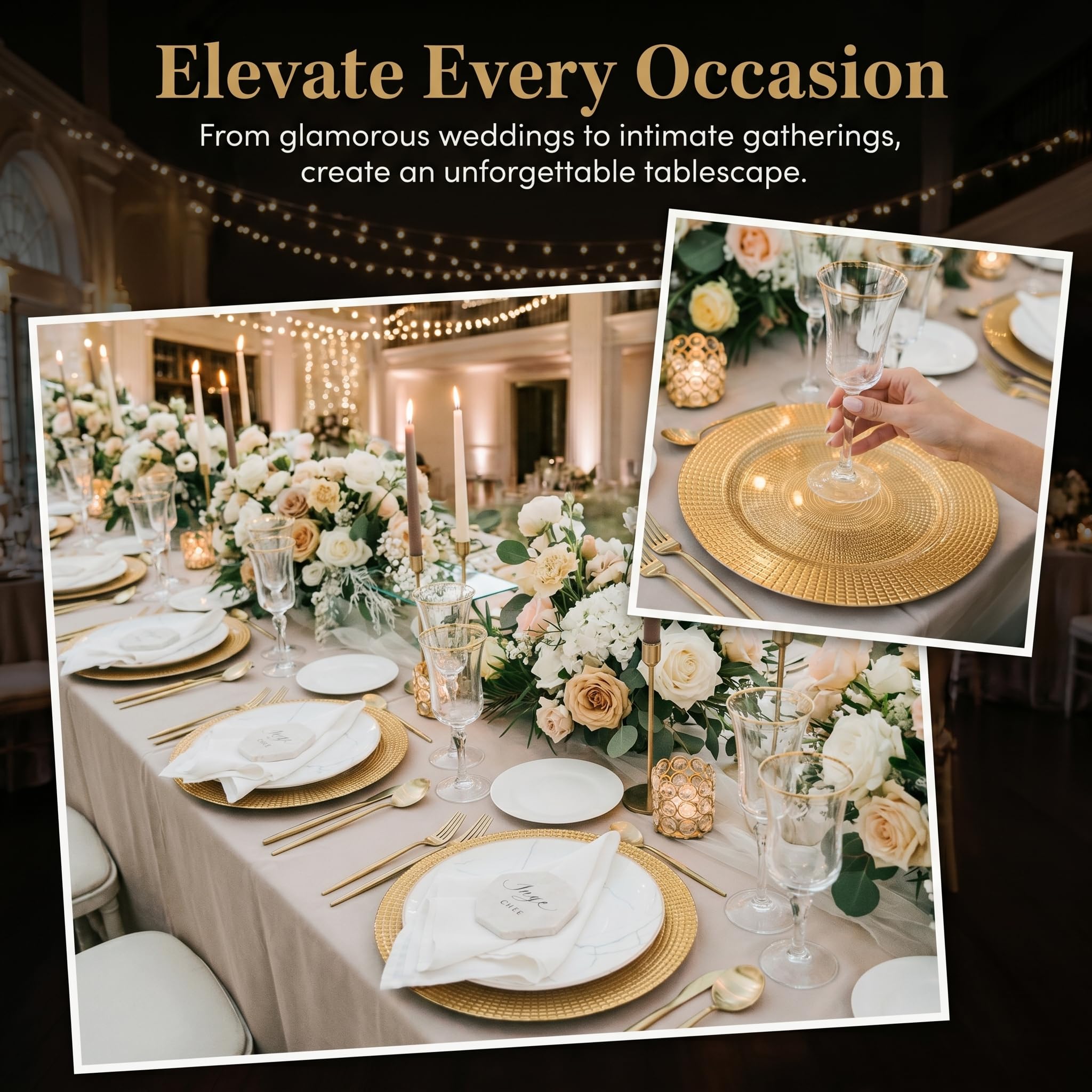Hiceeden charger on table setting under dinner plate adding polished presentation