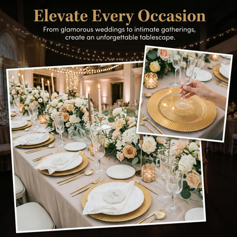 Hiceeden charger on table setting under dinner plate adding polished presentation