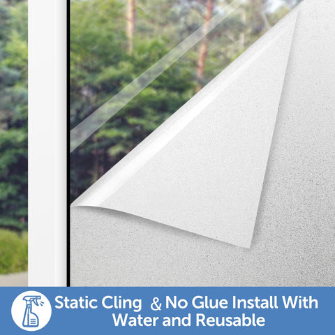 HIDBEA film applied on bathroom glass demonstrating privacy and moisture resistance