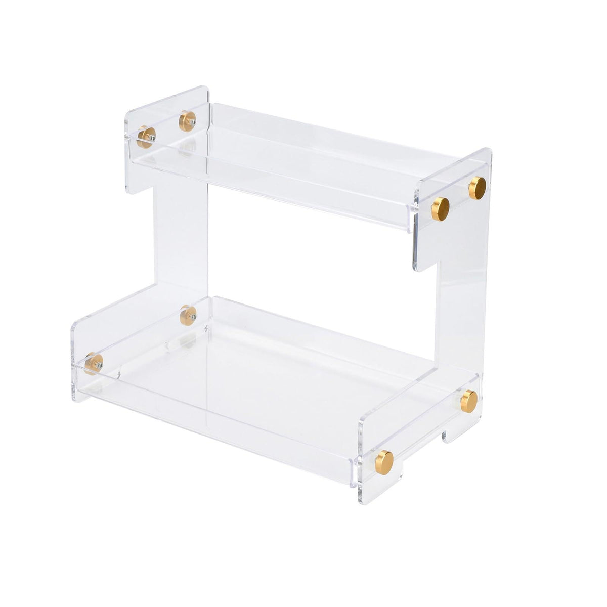 Hiendure clear vanity front view showing neat countertop organization benefit
