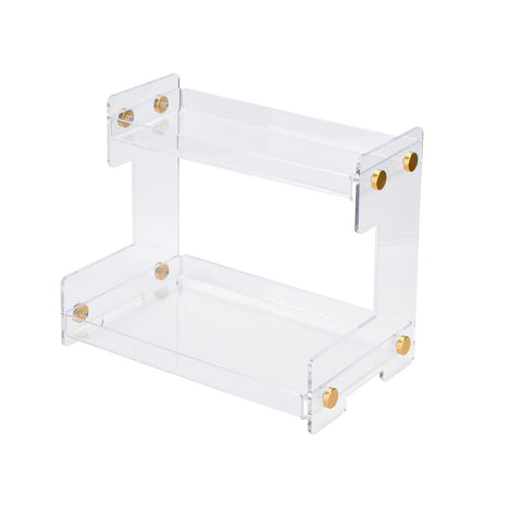 Hiendure clear vanity front view showing neat countertop organization benefit