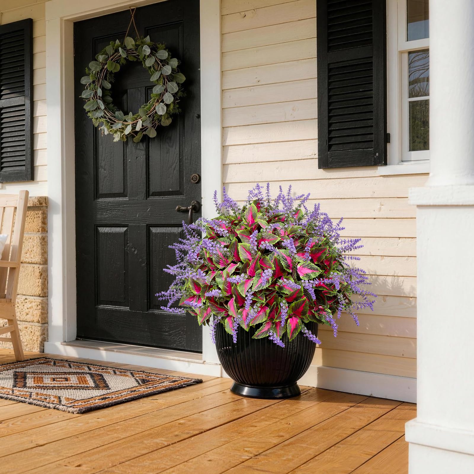 HIFORESTAR coleus under rain demonstrating weatherproof durability