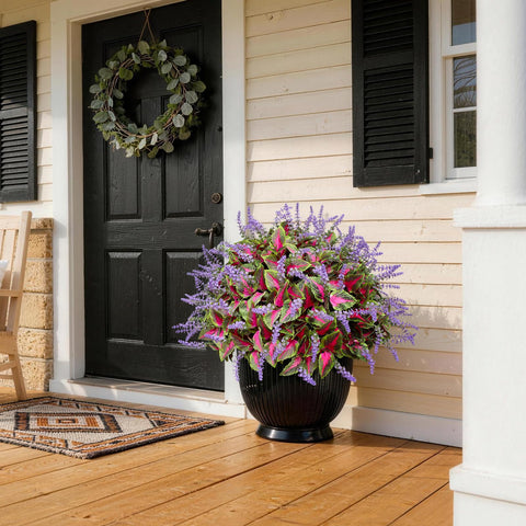 HIFORESTAR coleus under rain demonstrating weatherproof durability