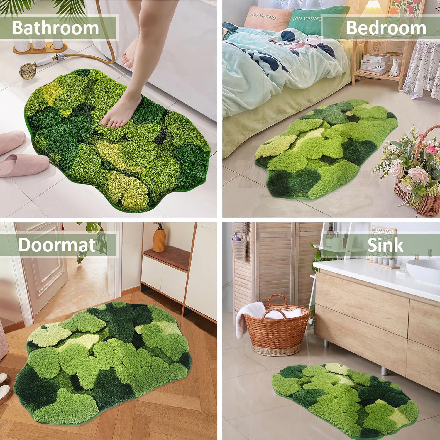 Hifuwan back view displaying TPR non-slip backing for safe bathroom footing