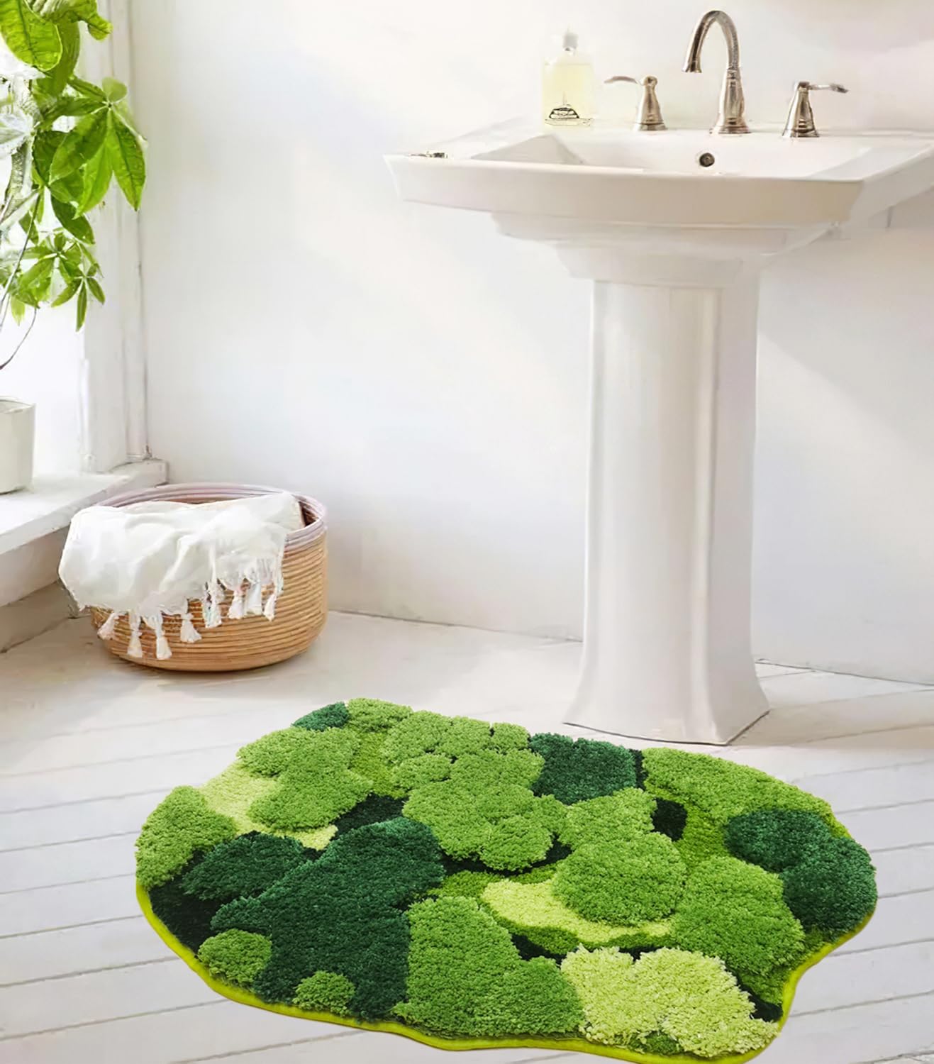 Hifuwan close-up tufted texture highlighting three-dimensional moss effect and comfort