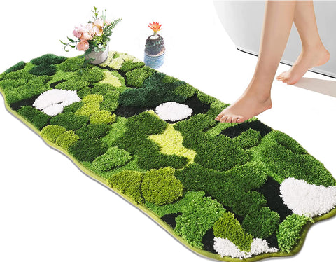 Hifuwan front view of green moss runner showing full design and color benefit