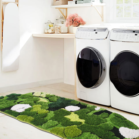 Hifuwan runner in styled bathroom showing decorative cottagecore appeal benefit