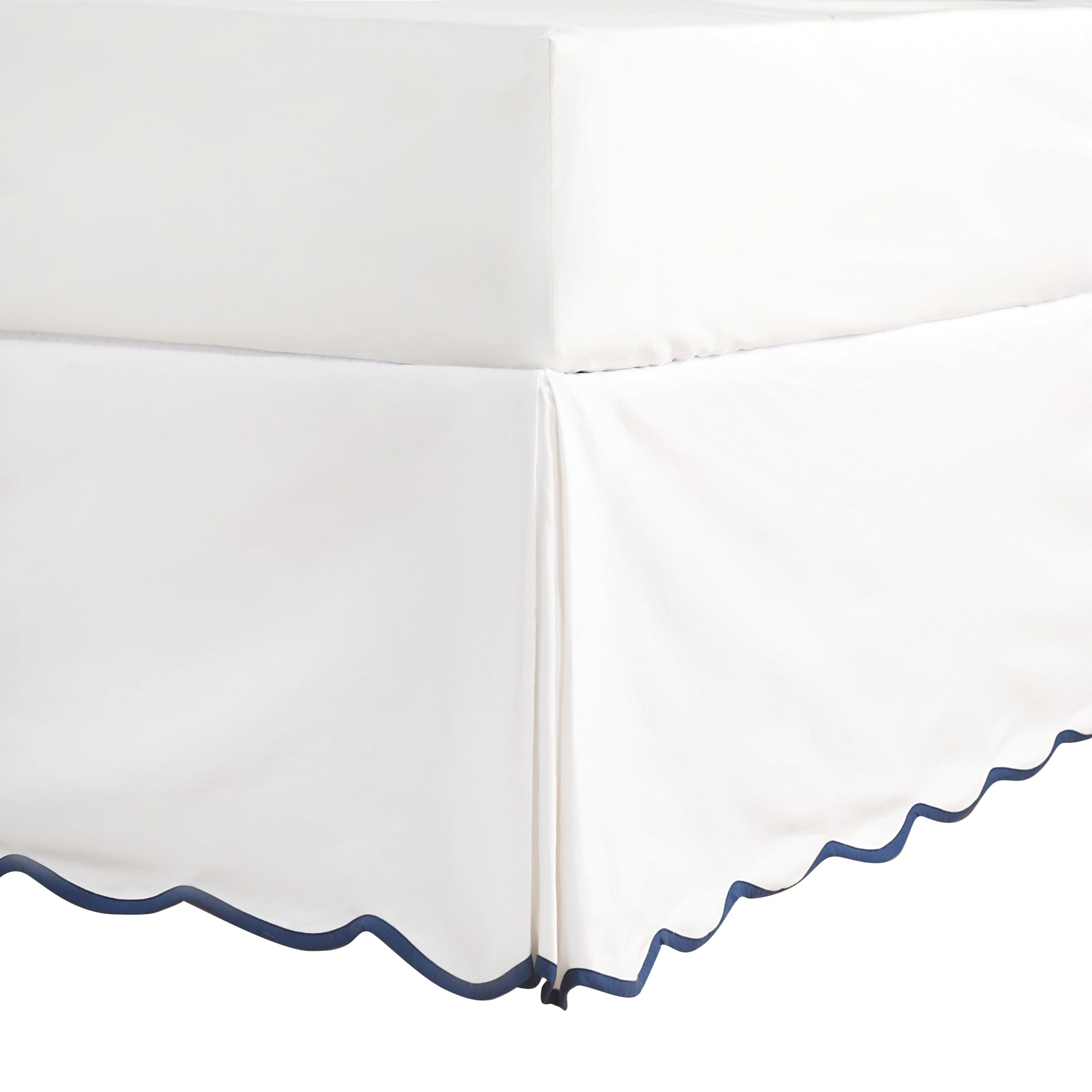 HIG showing front view of bedskirt on queen bed for elegant finish