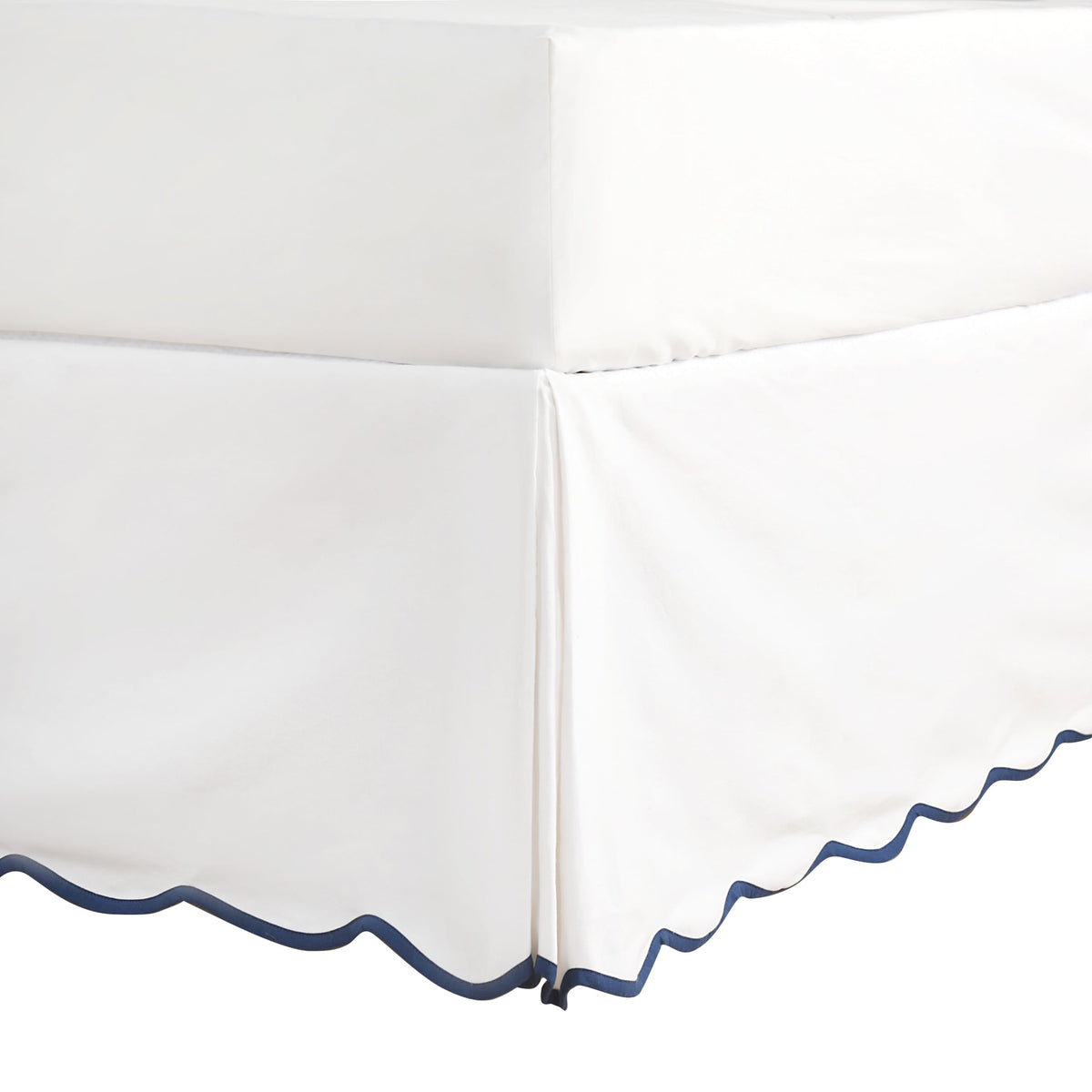 HIG showing front view of bedskirt on queen bed for elegant finish