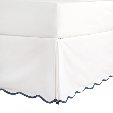 HIG showing front view of bedskirt on queen bed for elegant finish