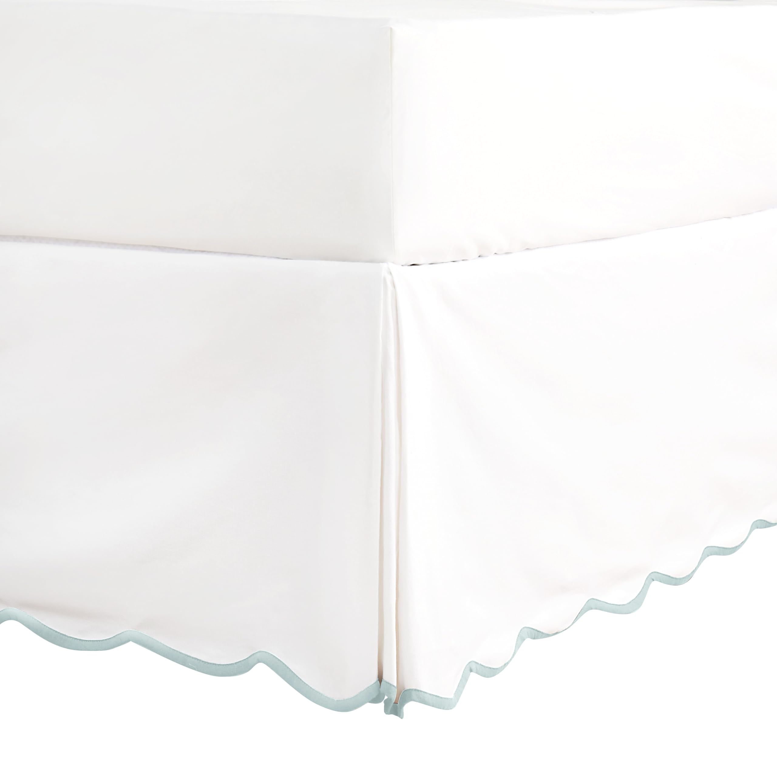 HIG front view showing scalloped pleated bedskirt and refined finish