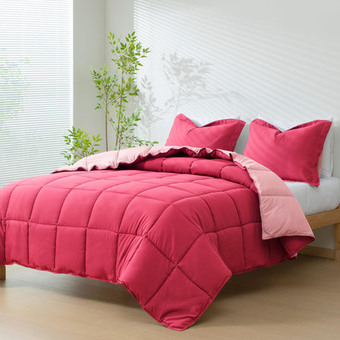HIG hot pink comforter front view showing bold color and instant style
