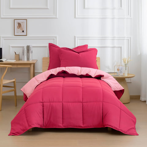 HIG hot pink comforter front view showing vibrant color and bold style benefit