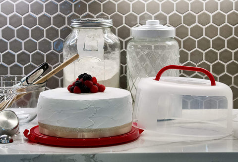 Highball & Chaser cake inside display detail highlighting protected visible presentation