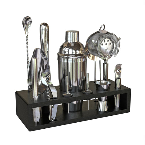Highball & Chaser front view of shaker set showing complete kit and polished finish