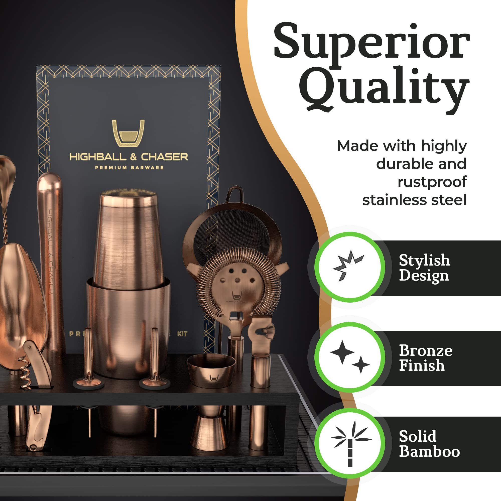 Highball & Chaser close-up of antique copper Boston shaker highlighting leakproof finish and durable welds