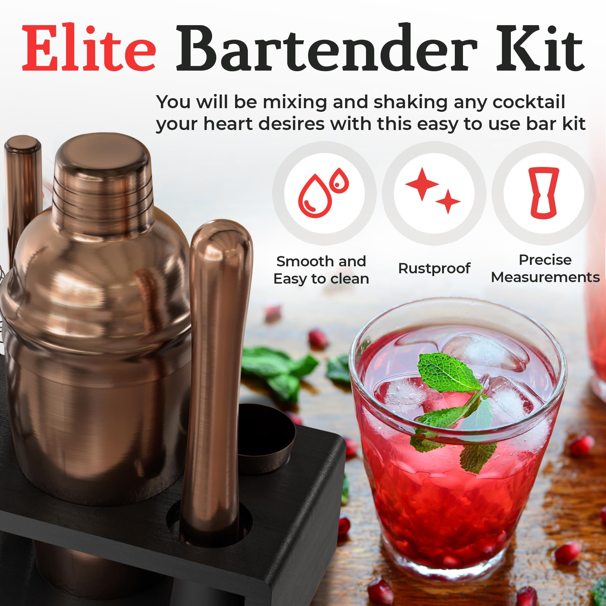 Highball & Chaser shaker in hand scale showing comfortable grip and home use practicality