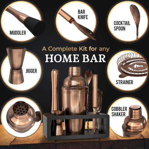 Highball & Chaser stainless tools spread highlighting durable construction and organization