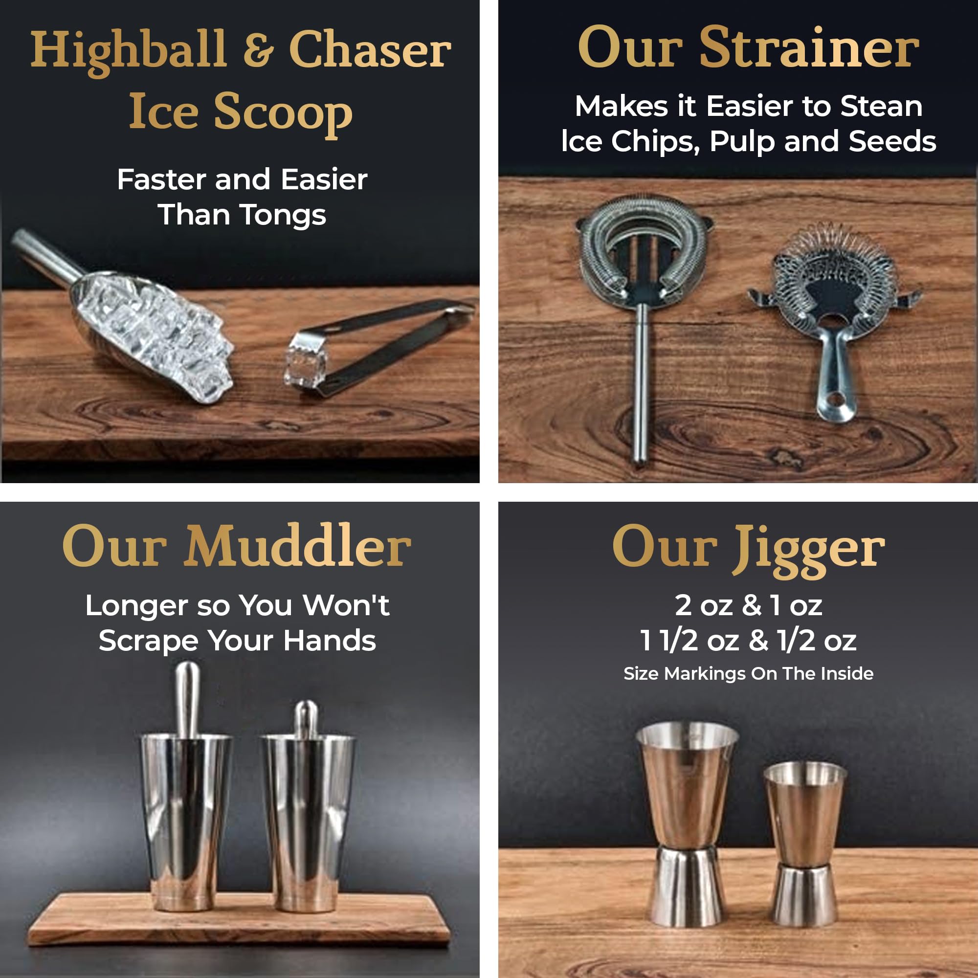 Highball & Chaser pouring cocktail with tools in use demonstrating professional control