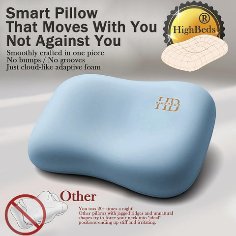HighBeds side profile highlighting continuous contour that stabilizes head and shoulders