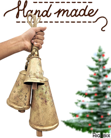HIGHBIX bell trio integrated into a Christmas wreath adding vintage charm and seasonal style