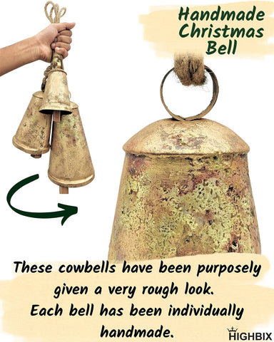 HIGHBIX bells strung as a wind chime producing movement and decorative sound in garden