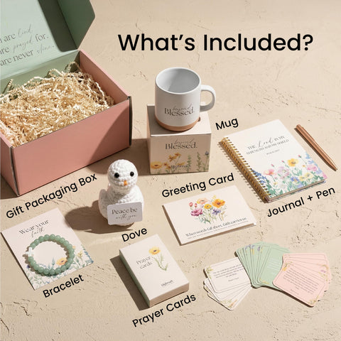 Highmark Collective 'Blessed' mug close-up emphasizing comforting devotion routine benefit