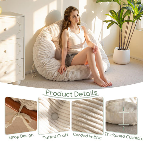 HIGOGOGO button tuft detail securing fill and enhancing style