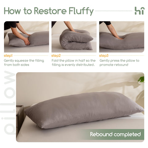 HIGOGOGO memory foam core cutaway illustrating resilient fill and sustained loft