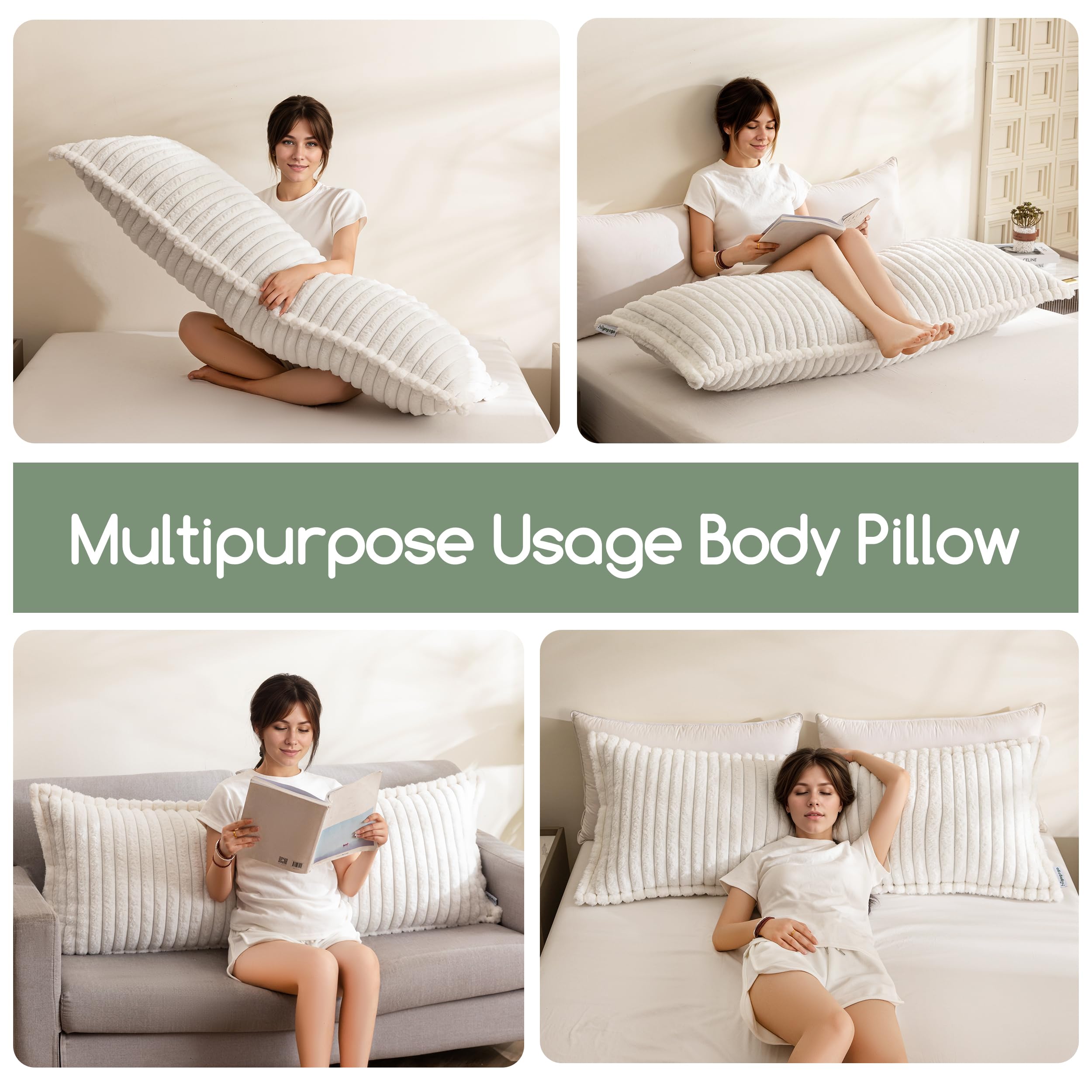 HIGOGOGO body pillow in use on bed supporting side-sleeping comfort and relaxation