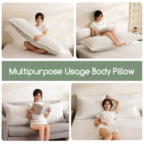 HIGOGOGO body pillow in use on bed supporting side-sleeping comfort and relaxation