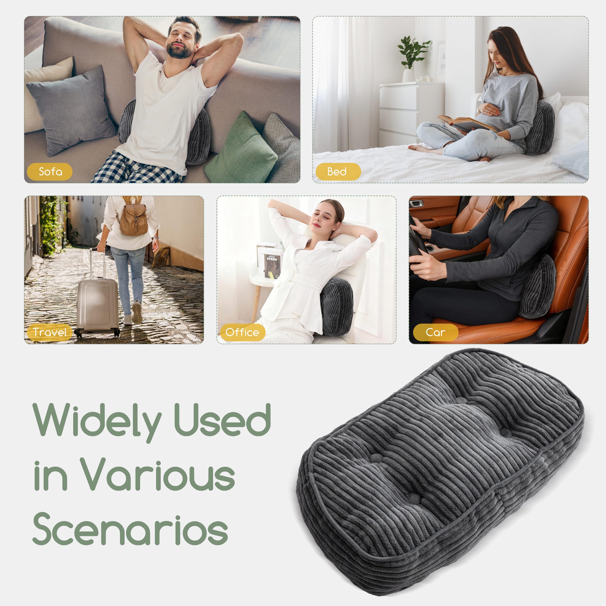 HIGOGOGO pillow beside a hand for scale showing compact portability benefit