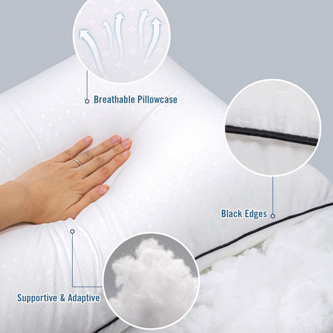 Higoom styled bedroom with pillows on bed showing supportive comfort in use