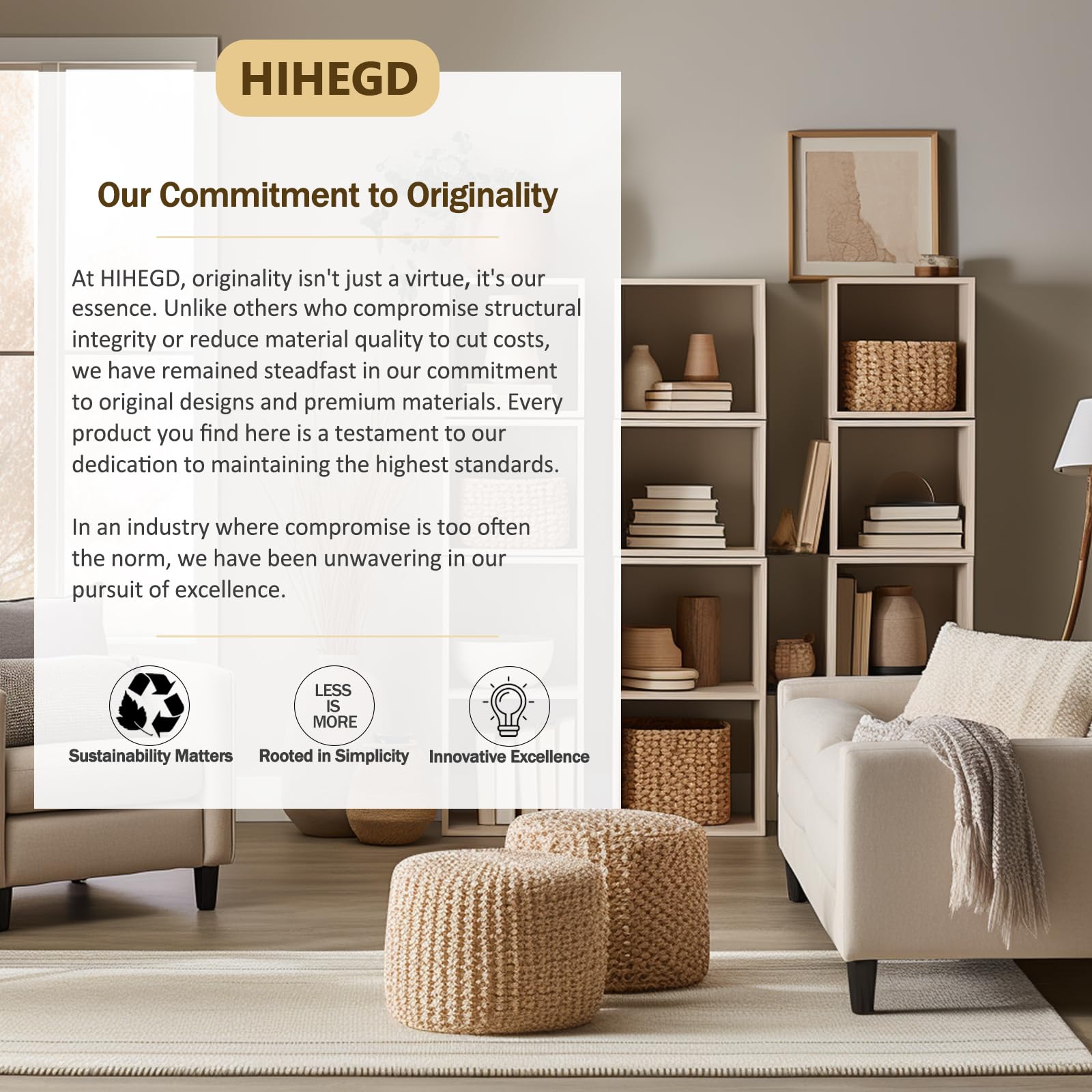 HIHEGD close-up of removable dividers and built-in handle for easy reconfiguration