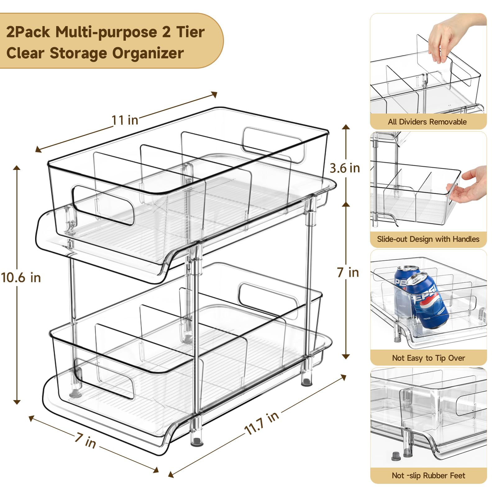 HIHEGD side profile showing smooth pull-out drawer action and accessible storage