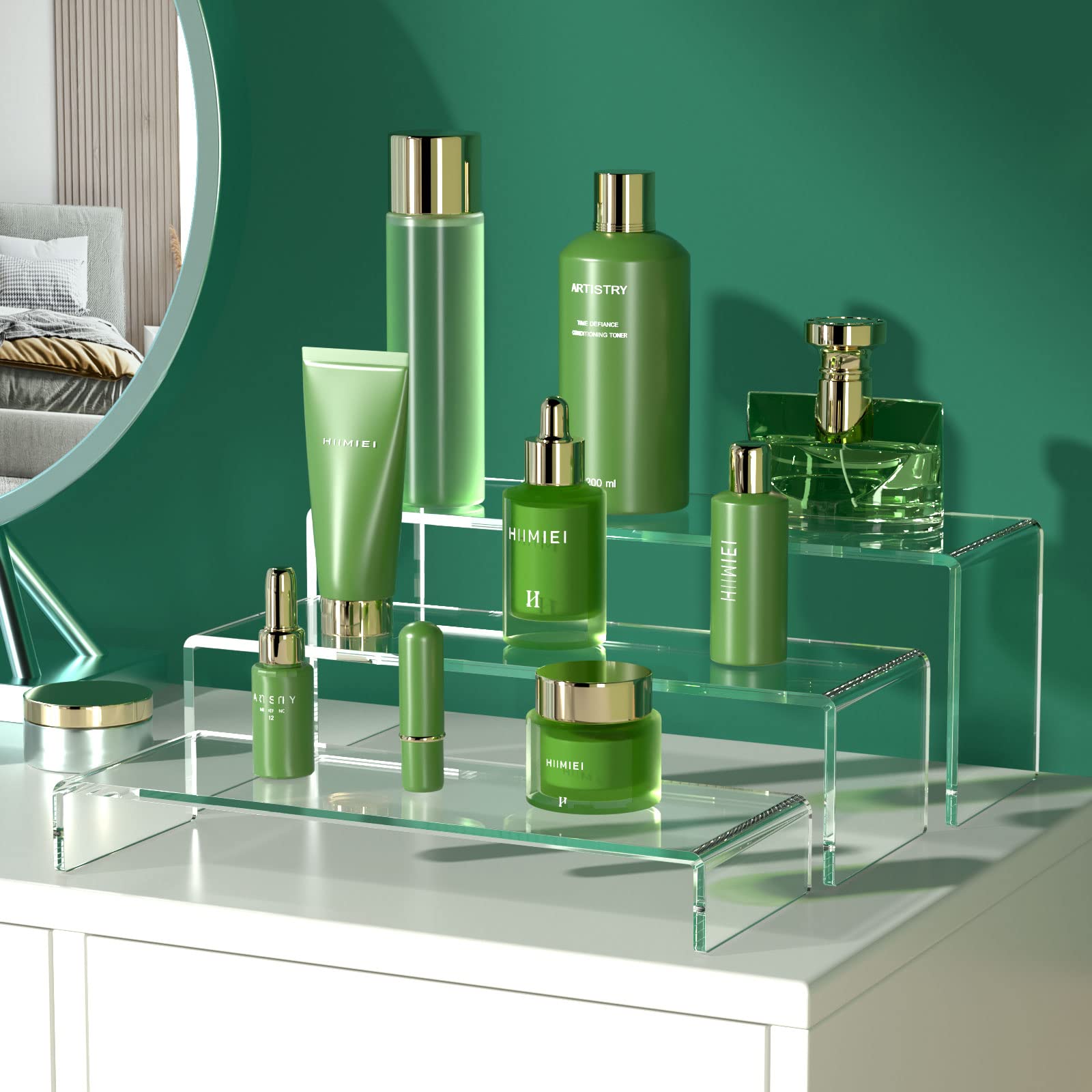 HIIMIEI collectibles displayed on risers showing improved product focus benefit