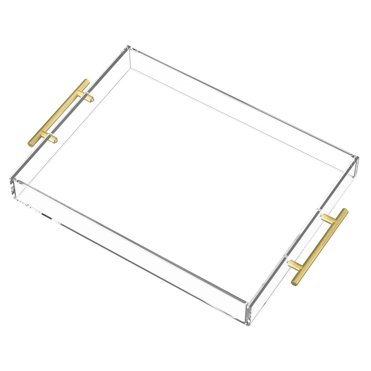 HIIMIEI front view of clear acrylic tray showcasing elegant serving surface