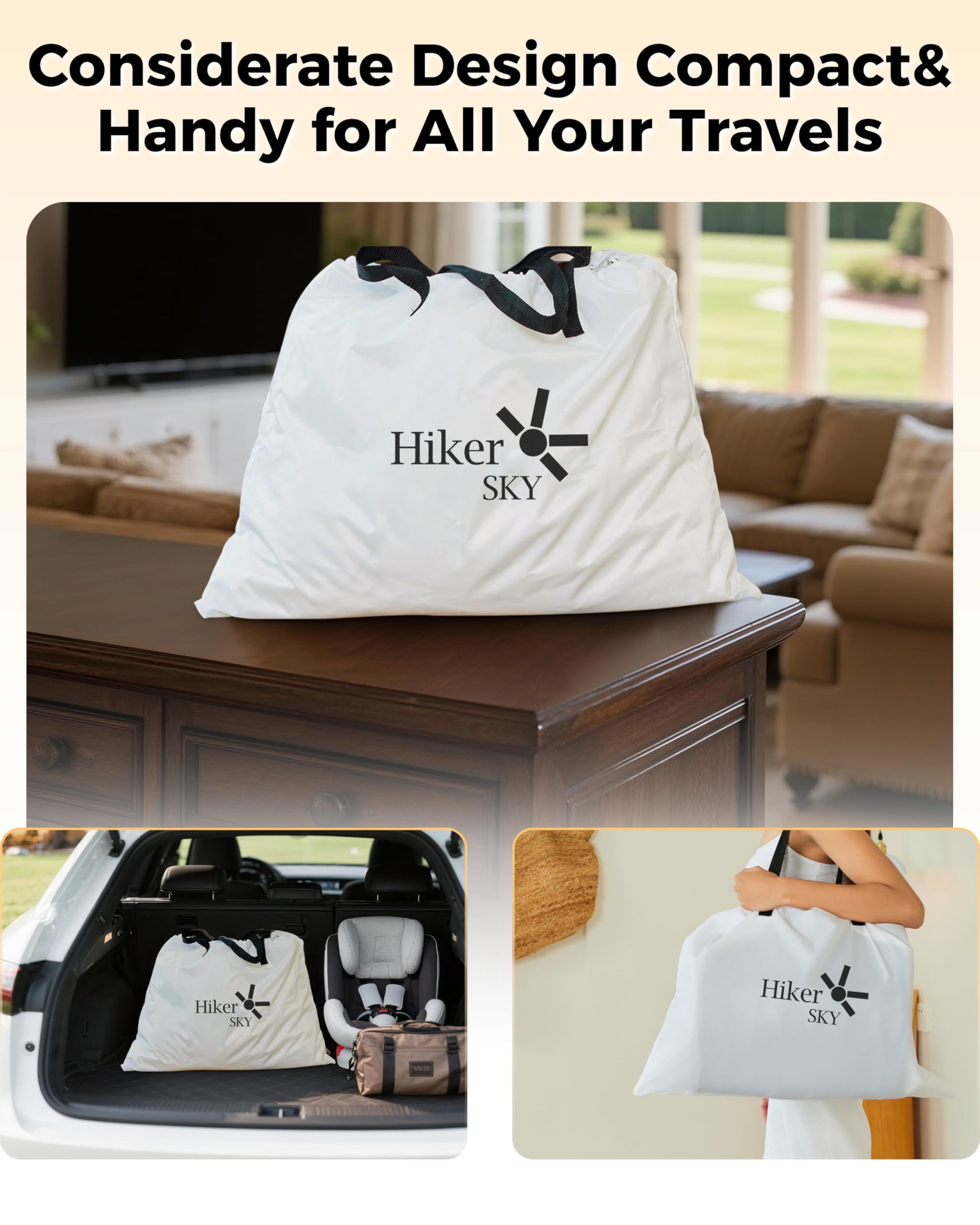 HikerSKY mattress set up in guest room showing comfortable overnight use benefit