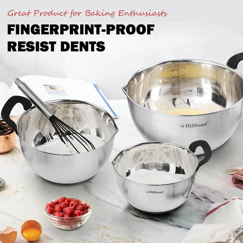 Hillbond bowl in use mixing batter in a kitchen scene showcasing practical prep convenience