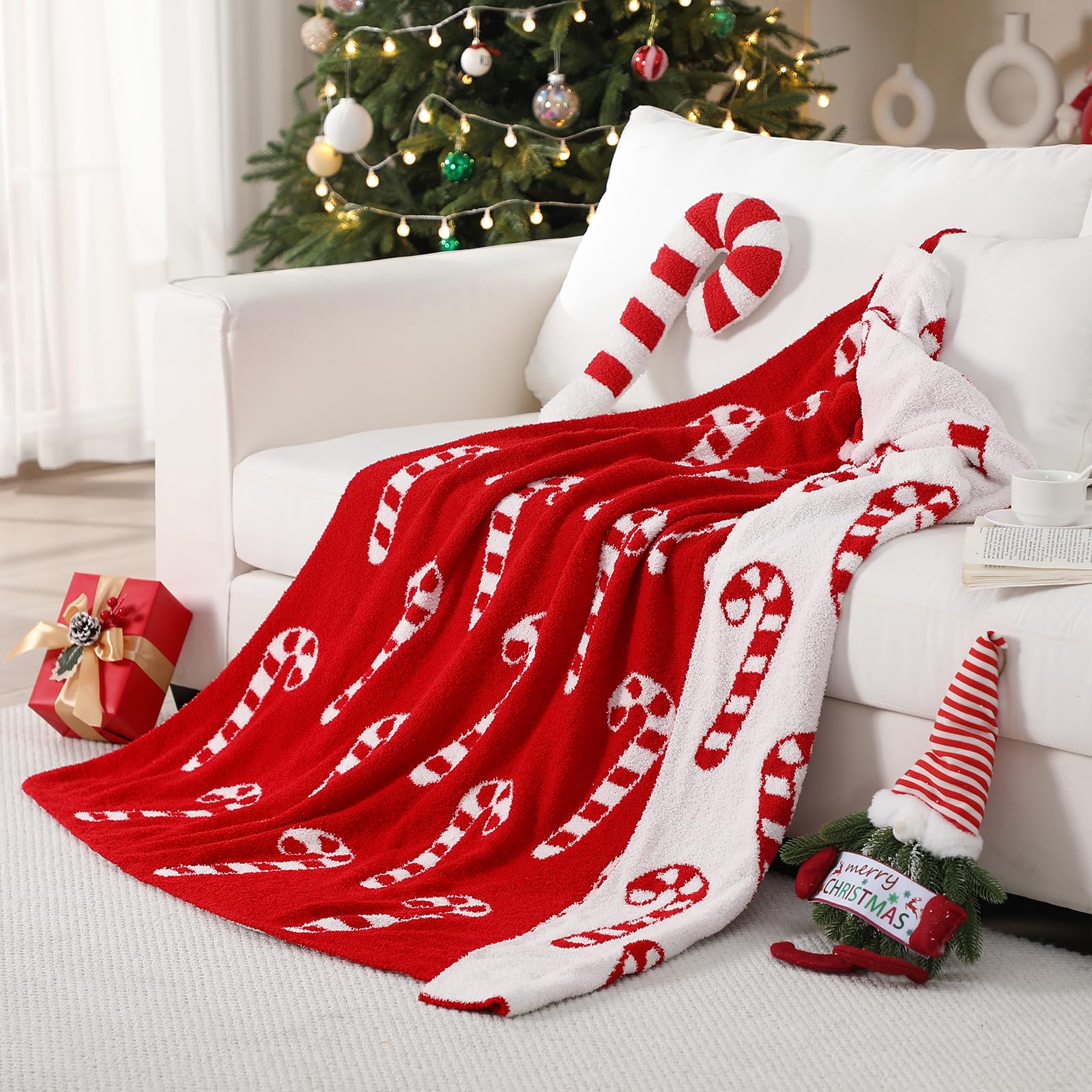 Hillsuren blanket beside chair illustrating size and coverage benefit