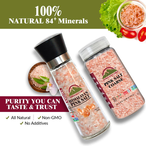 Himalayan Chef glass body displaying pink crystals and natural mineral appearance