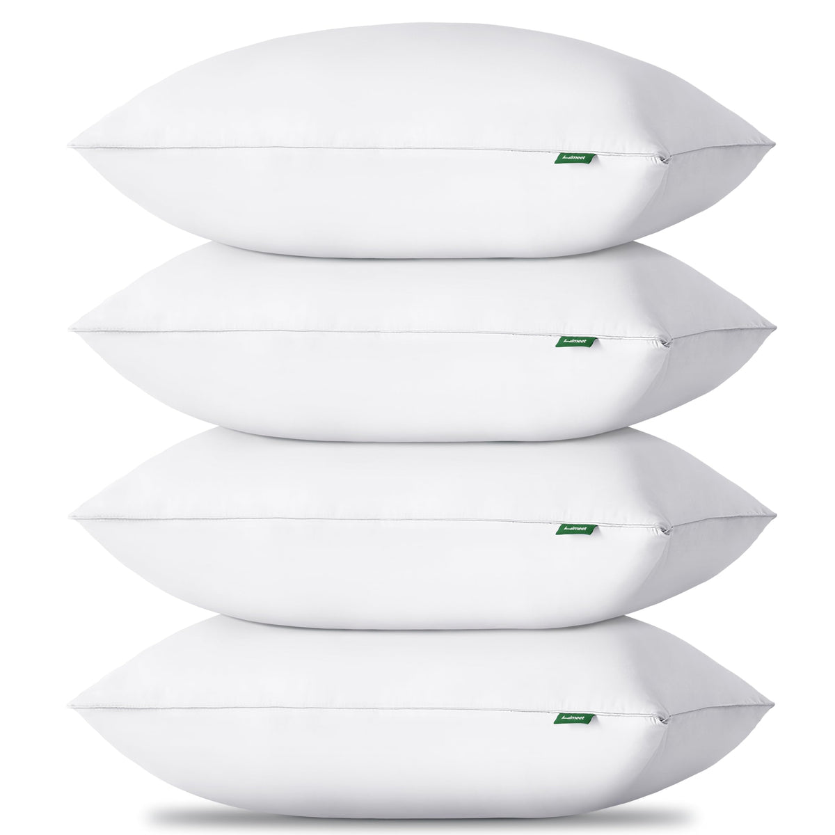 HIMEET front view of four pillows showing plush appearance and uniform set benefit