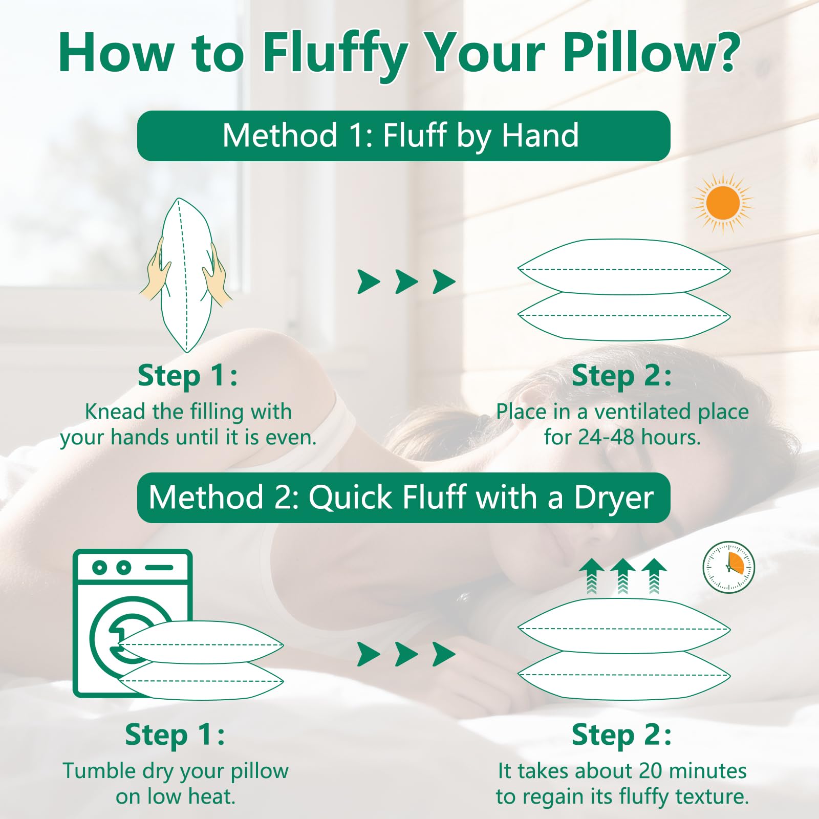 HIMEET pillow next to ruler illustrating 18x26 size and scale for proper fit